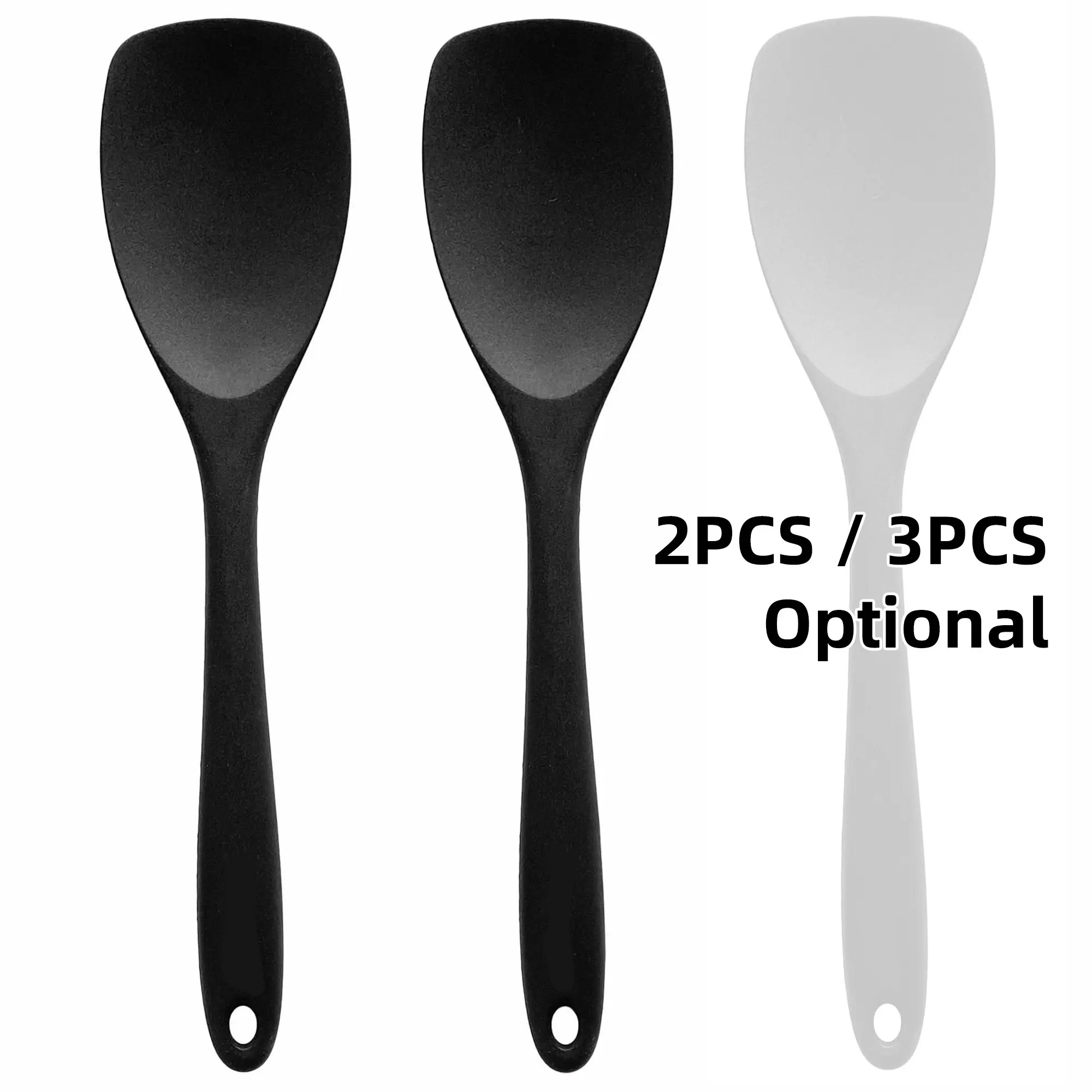 Silicone Spoonula Set, Non Stick Silicone Non-scratch Mixing Spatula with Handle, Heat Resistant Cooking Utensils for Baking, Cooking, Kitchen Accessories, Bakeware, Nonstick Cooking Spoon, Kitchen Supplies