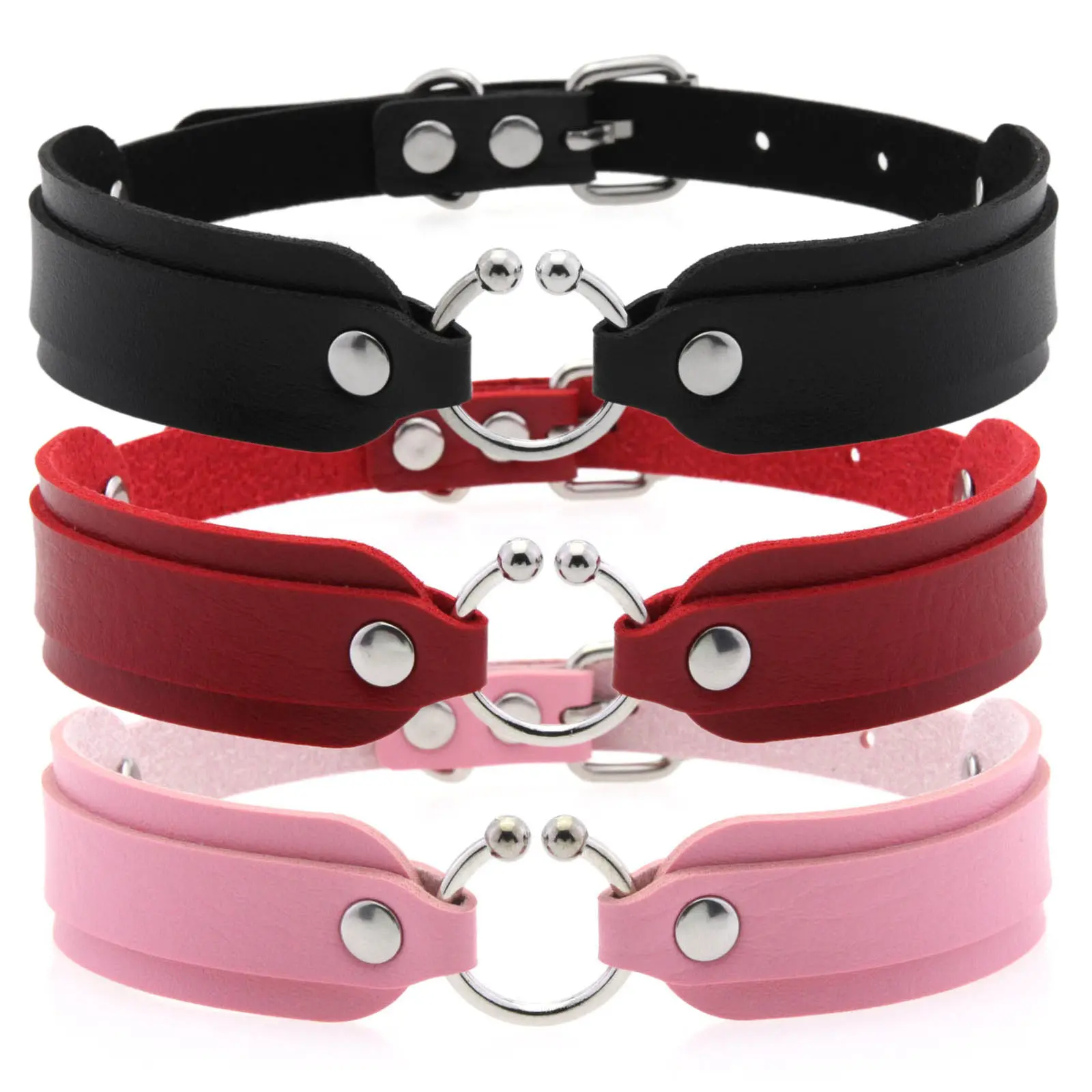 Dog & Cat Leather Bondage Choker Collar, Holloween-Themed Bold Statement Gothic Edge Festival Wear, Casual Festival Wear Pet Neck Accessory for Hip Hop Rock Punk Harajuku Emo Styles