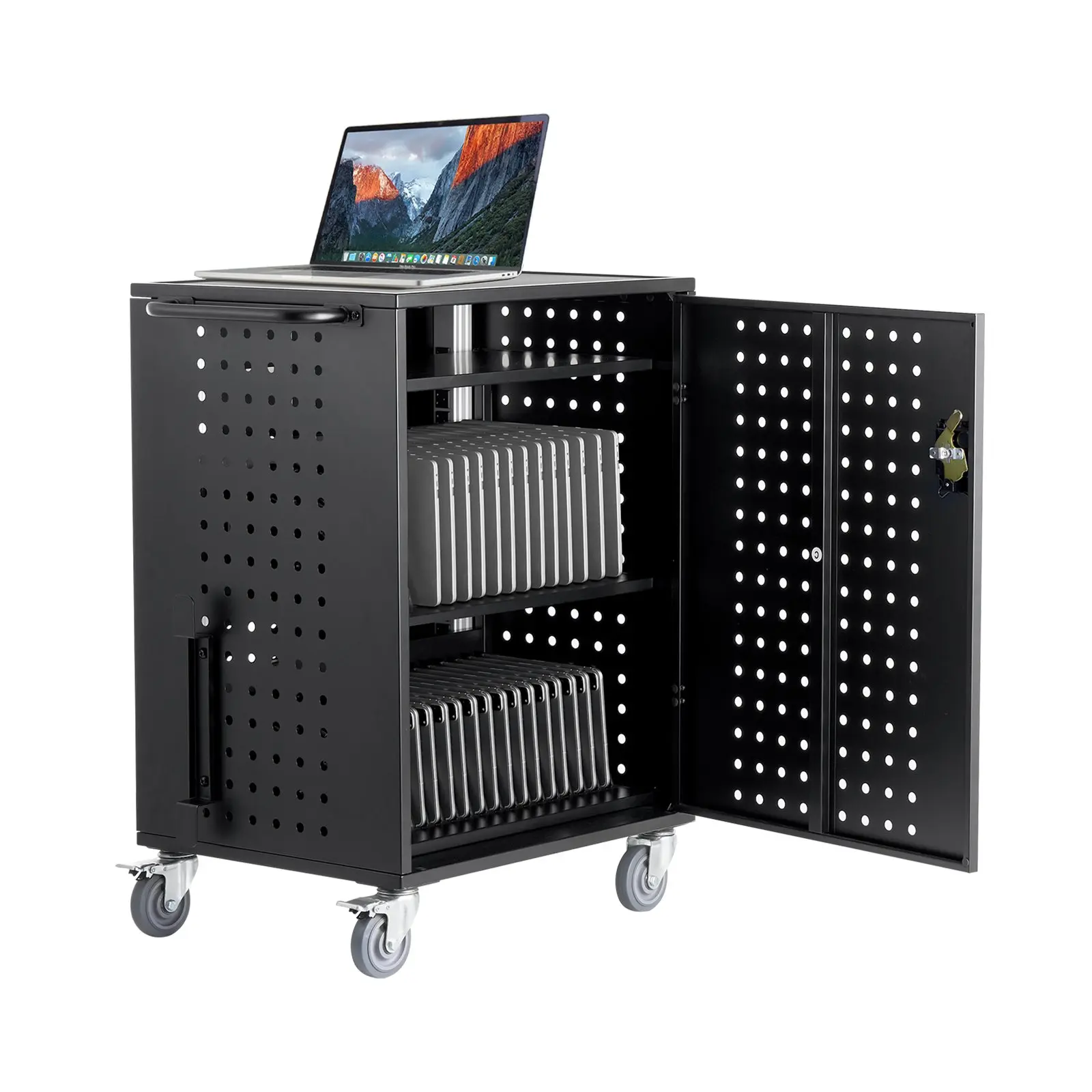 VEVOR Charging Cart, 36 Device Mobile Charging Station, Up to 15.6 in Screen Size, Office and Classroom Mobile Charging Cart, for Chromebook, Tablet and Laptop
