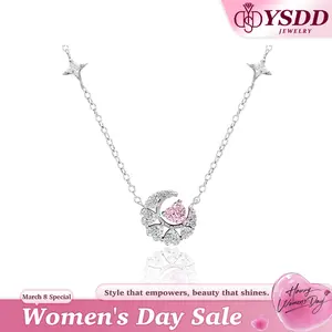【#257 Sailor Moon】Sakura Pink vvs Synthetic Moissanite Heart Necklace in 925 Sterling Silver 1/2Carat Mother's Day gift with gift box for women Heart pendant for love SpringStatements