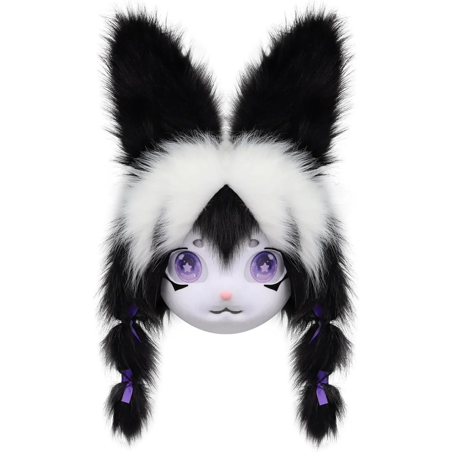 Plush Animal Head Mask Fursuit Headgear Furry Cosplay Masquerade Costume Accessories