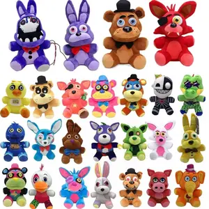 FNAF Plushies All Characters - 22 Styles Five Nights at Freddy's Stuffed Animals Fazbear Bear Bonnie Foxy Mangle Sundrop Moondrop Plush Doll for Fans
