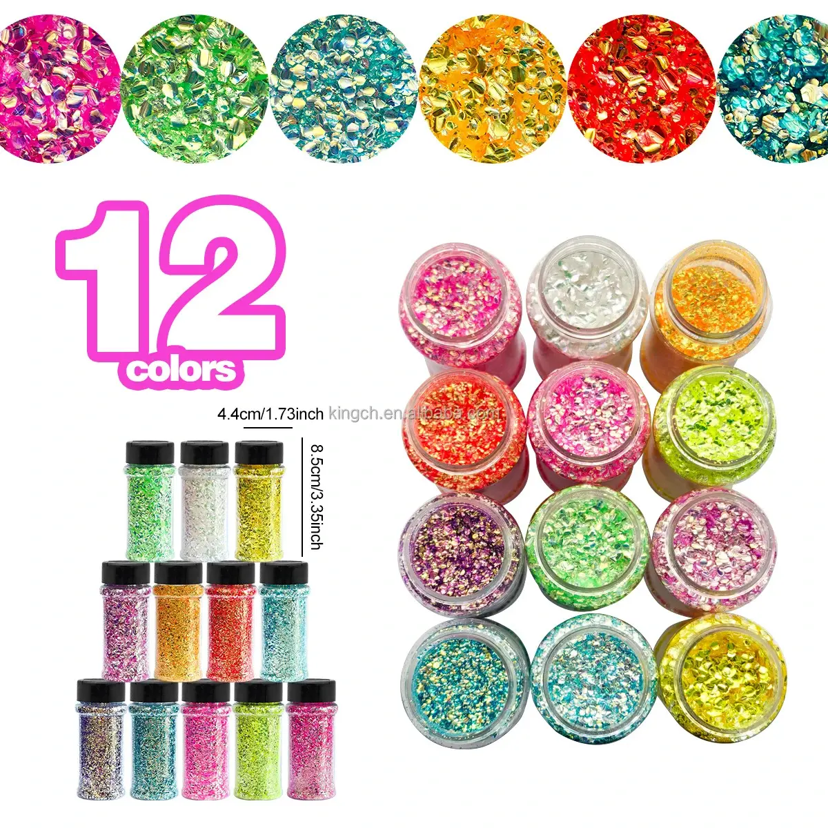 Set16-12 mix colors/Bubble Glitter