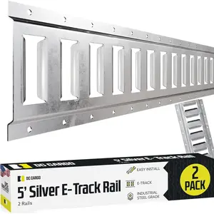 E Track Tie Down Rail Kit 5' (2 Pack) for Garages, , ,  Tie Downs, ATV Mountings-ETrack Bar Rails-Galvanized Steel-Secure  & Heavy Loads Up to 2,000lbs