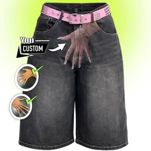 Custom Touch Shorts – Upload Any Hands, Personalized Couple Denim Jorts, Viral Streetwear Trend, Perfect Gift for Her/Him Unisex Baggy
