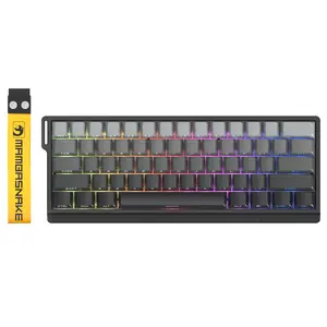 Gamer Gifts - MAMBASNAKE X60 HE 60% Rapid Trigger Wireless Gaming keyboard Minimalist ,Hall Effect Magnetic Switches,Adjustable Actuation,0.1ms Ultra-Low Latency, 8KHz Polling Rate,3-Mode RGB（GREY）
