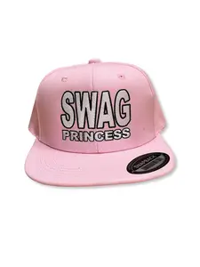 Pink Swag Princess Baseball Cap with Flat Brim Snap Back Swag Certified