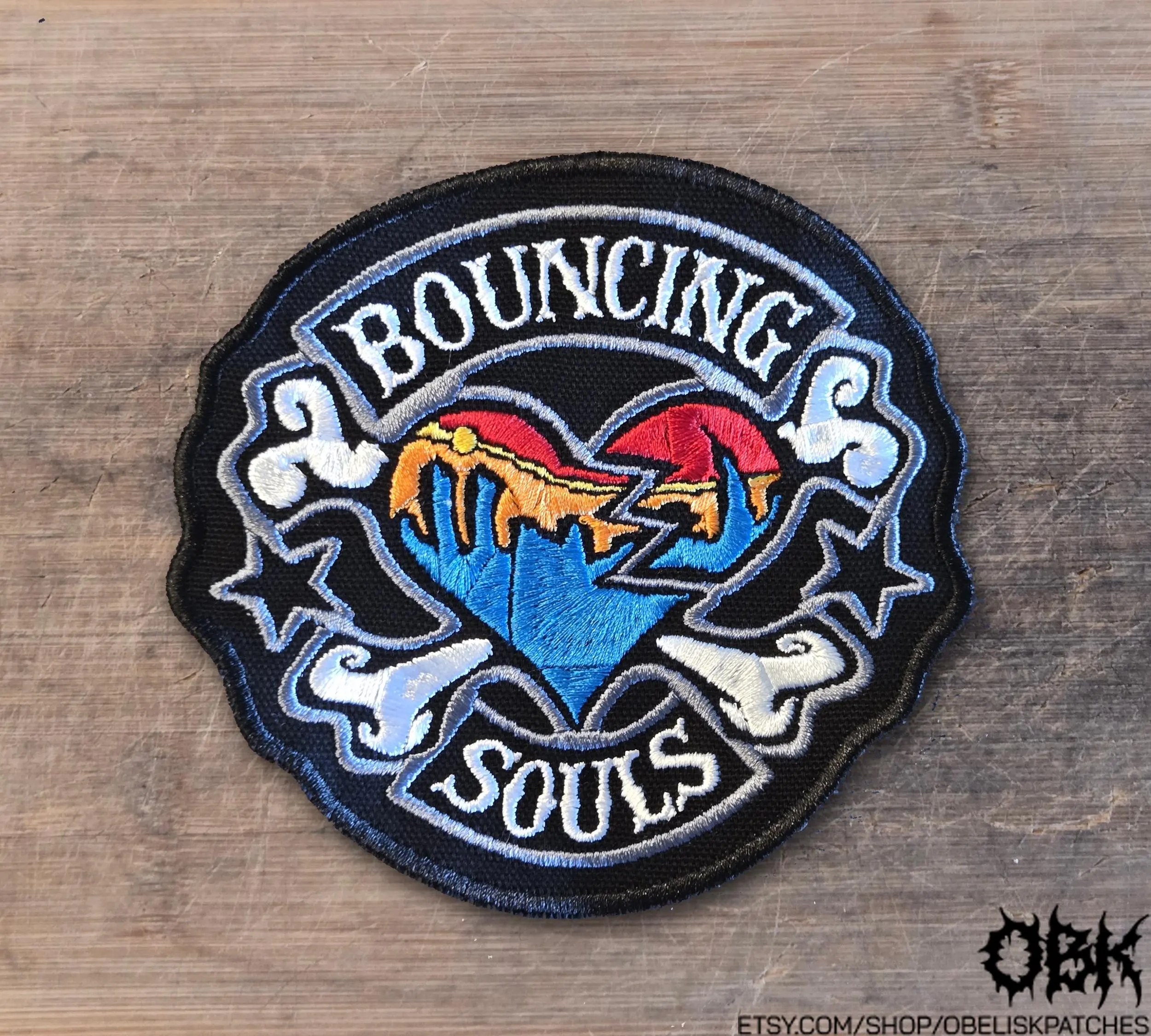 The Bouncing Souls Patch  Embroidered Canvas Patch - Multiple Sizes, Iron On, Velcro for bags, clothing