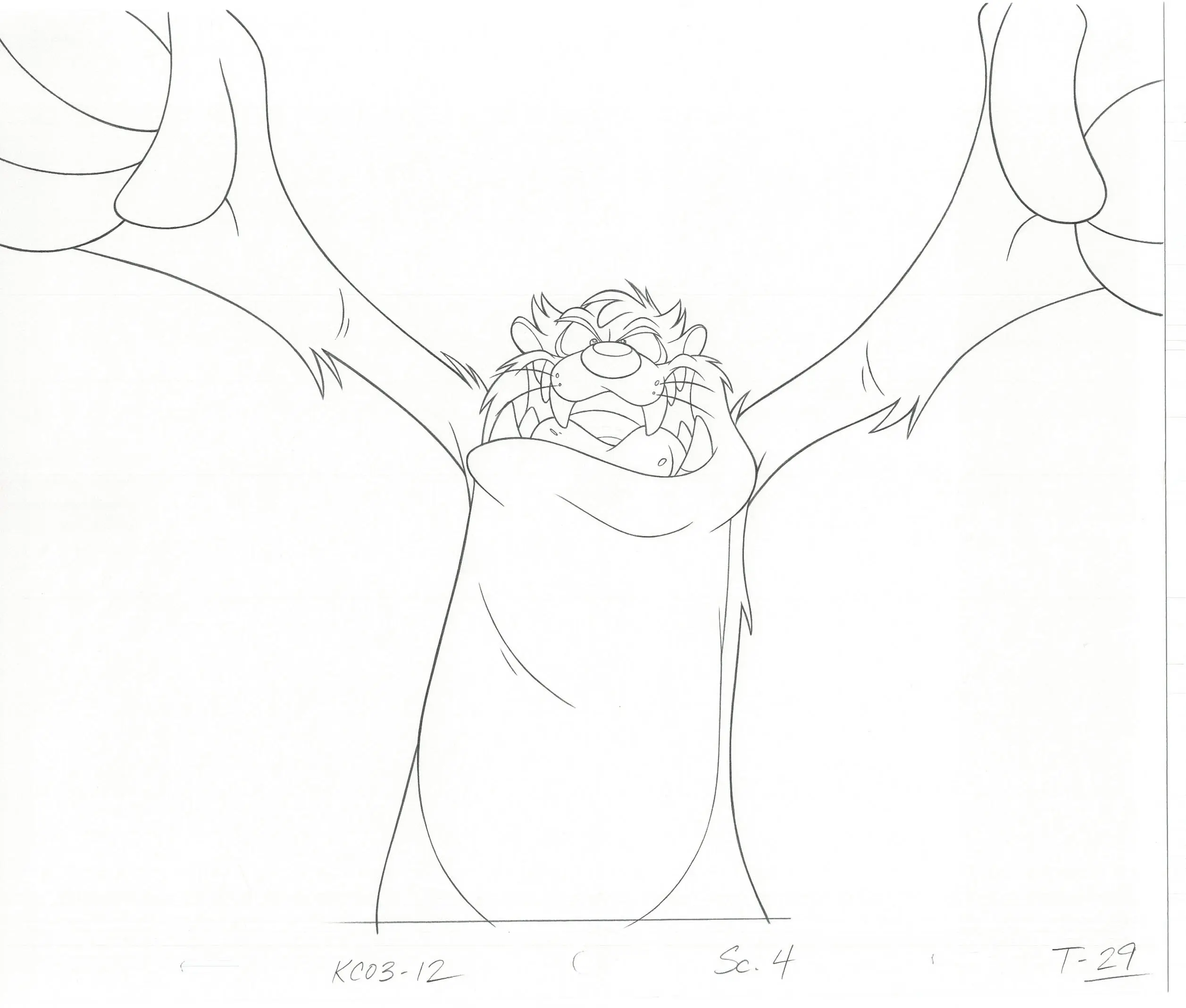 Tazmanian Devil Taz Commercial Production Animation Cel Drawing 2 LOT WB Looney Tunes BG-31