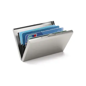 Stainless Steel Credit Card Wallet RFID Blocking Metal Case Pocket Business Card Holder for Women and Men