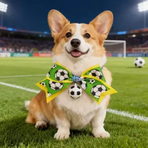 1pc 2026 Quadrennial International Football Match Pet Collar, National Flag Decor, Cute Bowtie, Safety Buckle for Cats and Dogs
