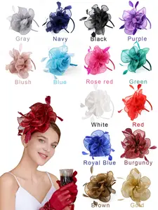 1pc Fascinator Headband with Feather, Women's Tea Party Hat for Kentucky Derby, Cocktail, Wedding, Fancy Dress Party All Seasons Wear