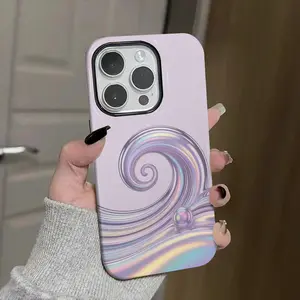 Iridescent, wave, pearl Soft And Hard Two-In-One Film Printed Full Pattern Case For IPhone 16 15 14 13 1211 Pro Max Plus Phone Case