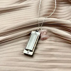 Party Trick Harmonica Necklace-Rose Quartz