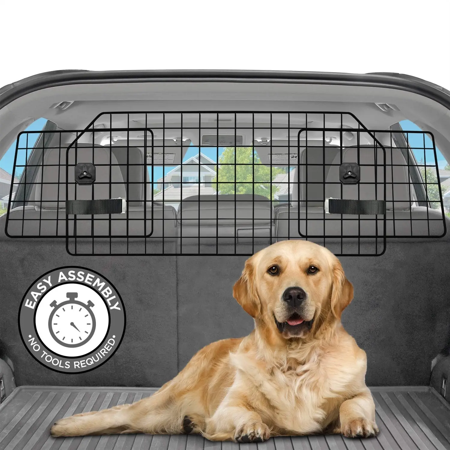 Pawple Adjustable Dog Car Barrier – Heavy-Duty Mesh Pet Divider for SUVs, Cars, Trucks & Vehicles