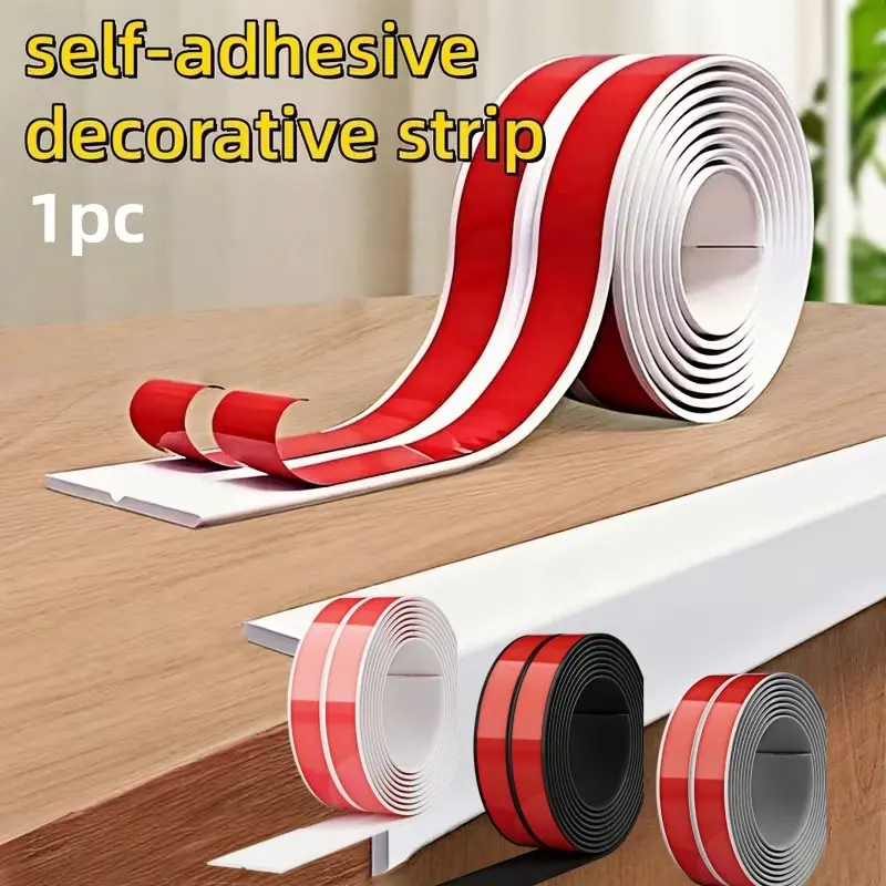 4Cmx2Meters Self-Adhesive Corner Guard, Self Adhesive PVC Flexible Decorative Strip, Adhesive Wall Trim Molding, Flexible Corner Trim for Protecting Inside And Outside Wall Edges, Interior Walls, Living Room