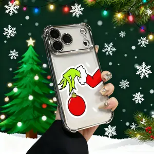 The Christmas iPhone Case For Iphone 17 16 15 14 13 12 11 PRO MAX PLUS Flaunt MobilePhone Case Soft Silicon TPU anti-drop Drop Shockproof Chrome Bumper Caseluxury transparent material galaxy Q60