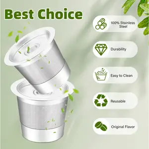[Reusable K-Cups] 2 Pack Stainless Steel Reusable K-Cups | Compatible With Kuerig 1.0 Coffe Maker Machine