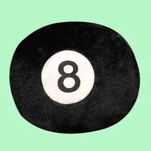 Round Black Plush Pillow with Number Print, Soft Cushion for Room Decor & Birthday Gifts