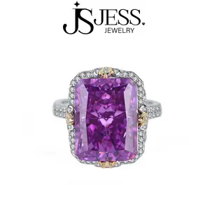 [#244] Vintage Baguette Halo Ring, Closed End, Large Carat, 925 Sterling Silver Jewelry, Perfect Anniversary Birthday Gift for Women