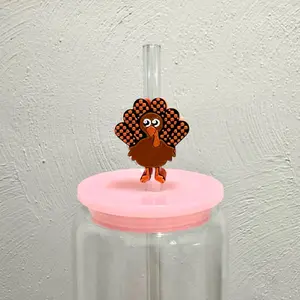 Thanksgiving Turkey 3D Printed 8mm Straw Topper for Festive Drinks and Decor