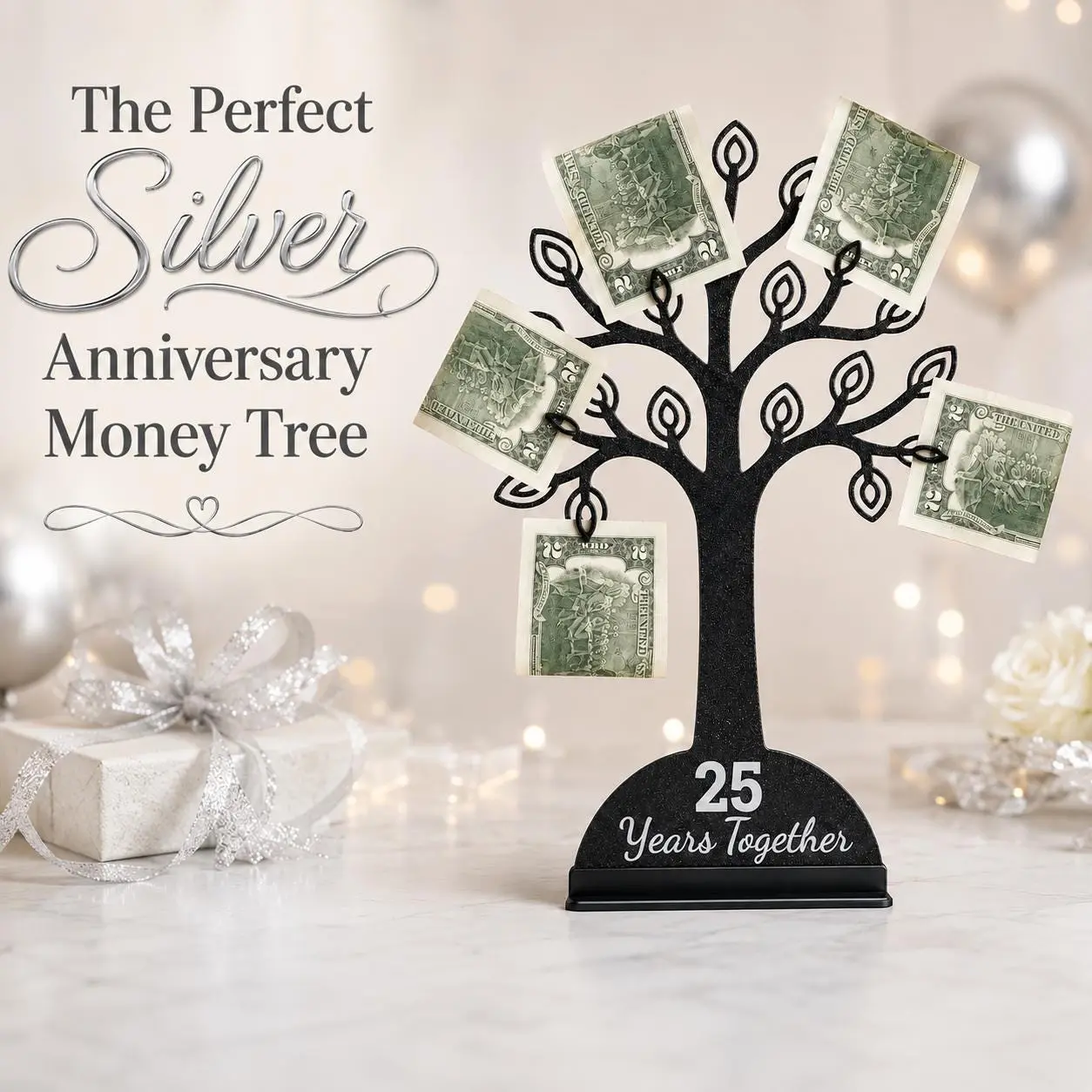 25th Anniversary Money Tree Gift Holder