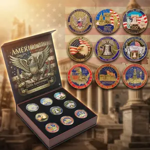 America 250th Anniversary Commemorative Coin Set - 9-Piece Collector’s Edition 3D 250th Anniversary Commemorative Coin