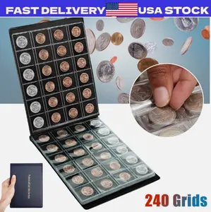 Coin Storage Book Collection, 240 Pockets Album Folder Holder for Penny Quarters