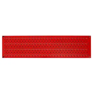 8in x 32in Horizontal Red Metal Pegboard Tool Board Panel