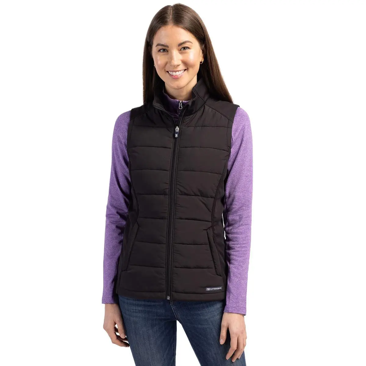 Cutter & Buck Evoke Hybrid Eco Softshell Recycled Womens Full Zip Vest