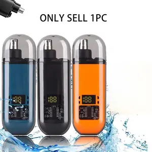 Nose Hair Trimmer for Men Women, USB Rechargeable Trimmer, Painless Eyebrow Facial Hair Shaver, LED Display Nose Clipper, Waterproof Dual Edge Blades Clipper for Easy Cleaning