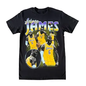 Lebron James 6 Graphic Tee, Y2K Rap Streetwear T-Shirt, Unisex Crew Neck, Vintage Hip-Hop Graphic, Sports Style, Casual Cotton Fit