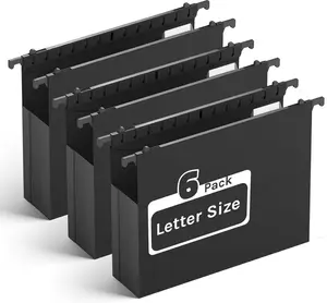 Extra Capacity Hanging File Folders Letter Size,Heavy Duty 2" Expandable Hang Folder with Tabs,6 Pack Plastic File Cabinet Folders,Hanging File Organizer for Bulk Files/Medical Charts ansook