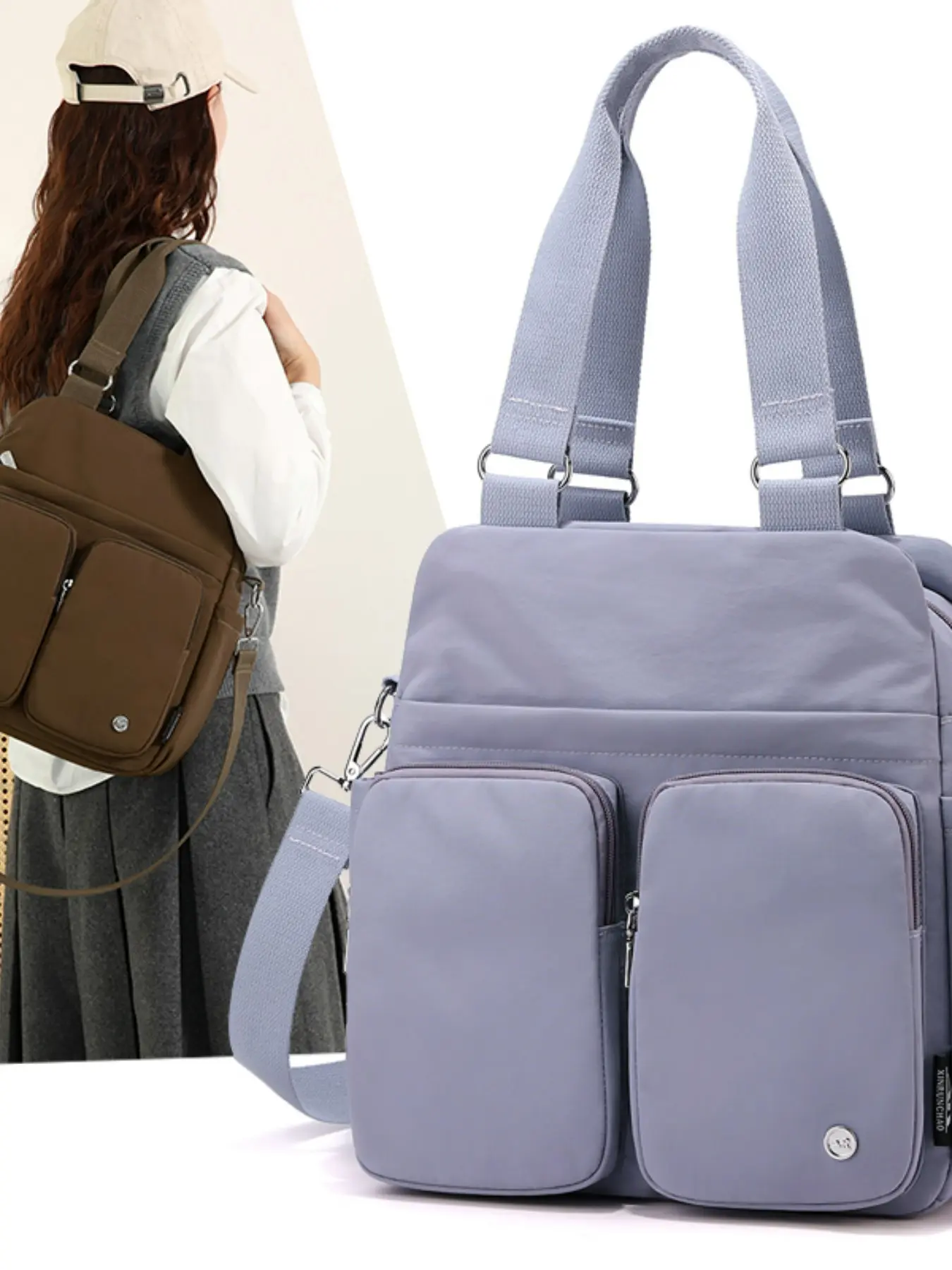 2026 New Women's Large Capacity Travel Bag, Simple Lightweight Crossbody Bag, Handbag & Backpack, Casual Travel Backpack