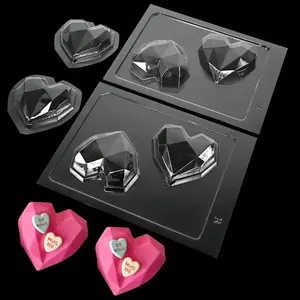 Breakable Geometric Heart Chocolate Mold – Food-Safe Plastic