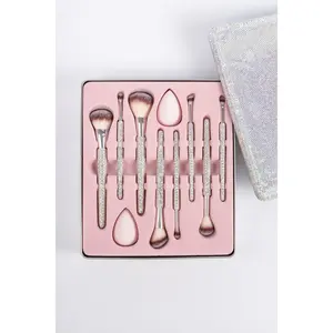 Chunky Silver Tin Glitz & Glam | 10pc Essentials Collection Brush Set | GG4757