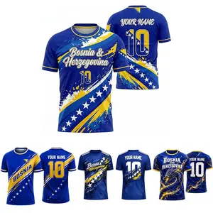 [Custom Name&Number] Bosnia Soccer Blue and White V2 Jersey Personalized, Bosnian Soccer Jersey For Men Women, Custom Bosnia Jersey Football Shirt, Bosnia Football Jersey Fan Gift, Gift For Dad, Fathers Day