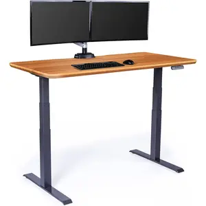 Vari Electric Standing Desk - 60X30 Varidesk, Adjustable Height Stand up Desk - Dual Motor with Memory Presets, Stable T-Style Legs- Home Office Essentials Computer Desk - Butcher Block Vari