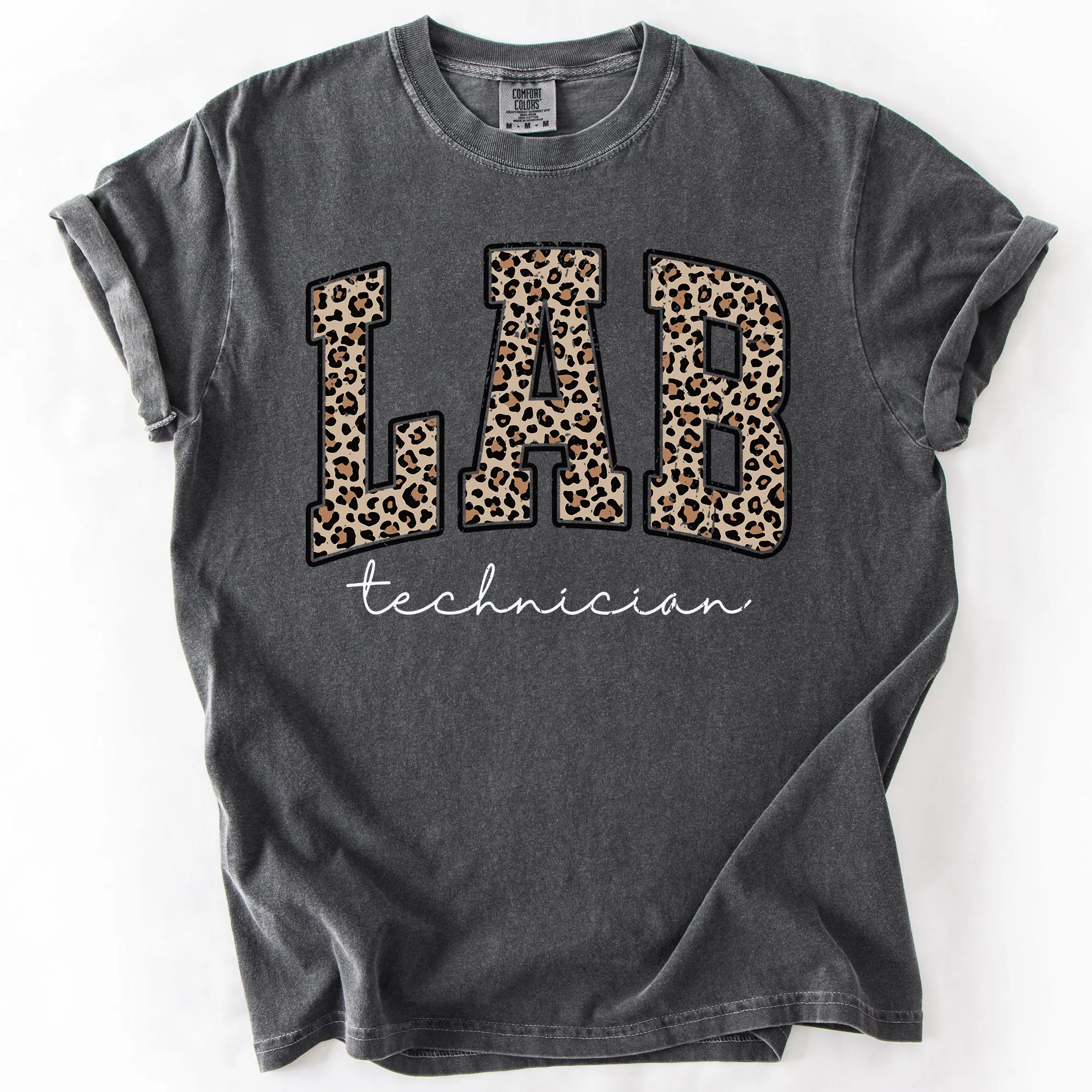Comfort Colors Leopard Lab Technician Shirt, Medical Lab Science, Laboratory Gift Shirt, Lab Tech Team Shirt, Med Tech Student Shirt,