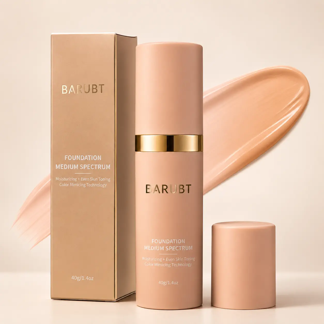 4-in-1 Skin Care Foundation Cosmetic for Medium Skin Tone - Hydrating, Lightweight, Medium Coverage, Smooth Easy-Blending, Moisture-Locking Formula, Even Tone, Natural Radiant Finish, 40g