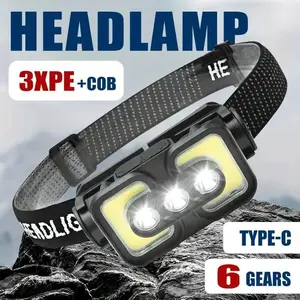 Skywolfeye 1000LM Motion Sensor LED Headlamp with Red Light, IPX6 Waterproof, USB Rechargeable, Hard Hat Compatible for Work, Camping, Fishing, Running, Dog Walking, Emergency & Gifts for Men