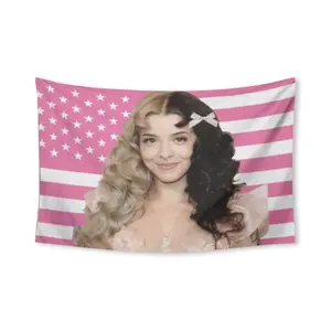 Melanie Martinez American Flag Tapestry, High-Quality Printed Wall Hanging for Living Room, Bedroom, And Office Decoration With hooks attached