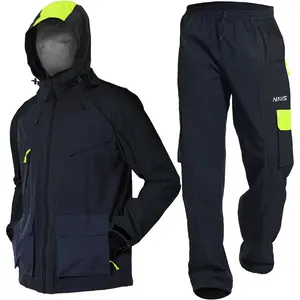 Men’s PRO Waterproof Workwear Rain Suit 3-Piece Set, Hi-Vis Hooded Jacket & Pants, 3L-Gore Pro-Tex, Multi-