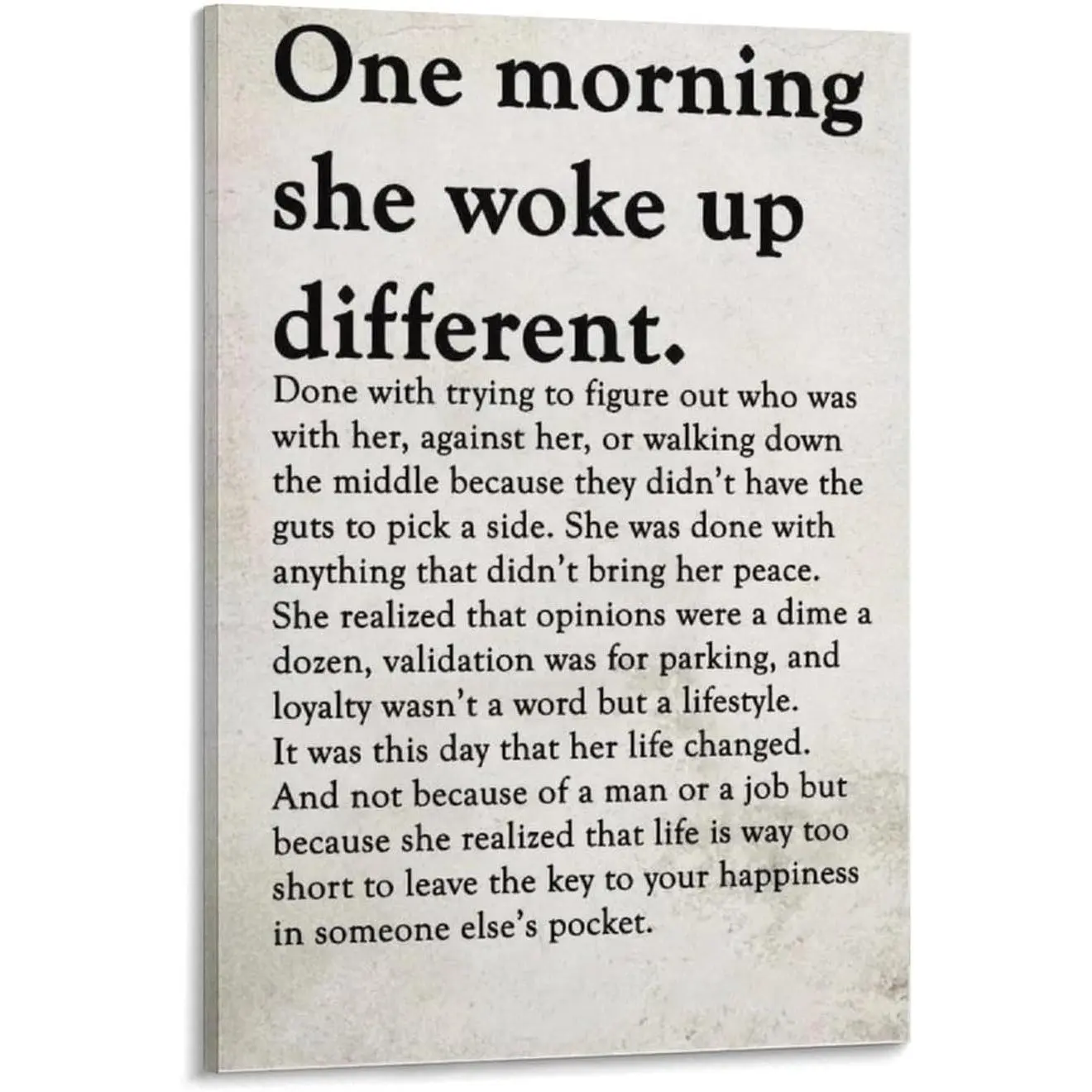 One Morning She Woke Up Different Feminist Strong Women Inspirational Quote Poster (30) Canvas Wall Art Posters Used For Room Aesthetics And Decor Prints Home Decor Modern Decoration12x18inch(30x45cm)