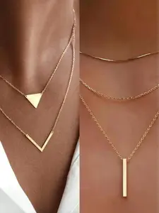 Stackable Minimalist Necklace Set, Layered Necklaces, featuring a minimalist and light-luxury style, ideal for daily wear and dates.