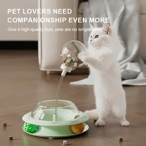 All-in-One Interactive Cat Toy Set: Teaser Wand, Rotating Playground, Food-Dispensing Toys, Self-Play Chew/Teething & Feather Toys