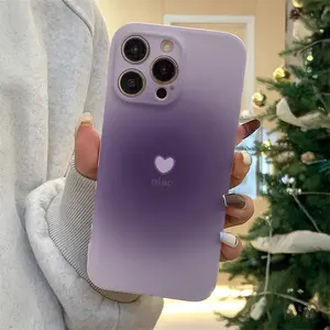 Gradient Heart Design Tpu Anti-Drop Phone Case for iPhone 6-16 Pro Max, Perfect Gift for Women, Girls, Boyfriend