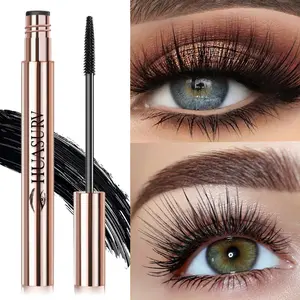 Huasurv Mascara Hs0425, Volumizing & Waterproof, Natural Fiber Long-Lasting Curl, Rose Gold Tube, Non-Flammable Liquid, Balm Form