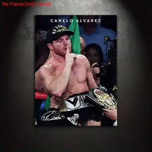 1 piece/set of frameless canvas painting print poster, classic realistic art, Boxing theme art, professional boxer Canelo Alvarez, gift for sports enthusiasts, gift for bedroom, living room, mural, wall decoration