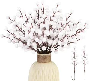 27 pcs Artificial Flowers & Berry Stems - Plastic Decorative Elements for Home Gardens & Event Setups